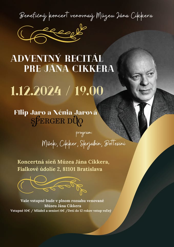 Sperger duo - adventný recitál pre Jána Cikkera