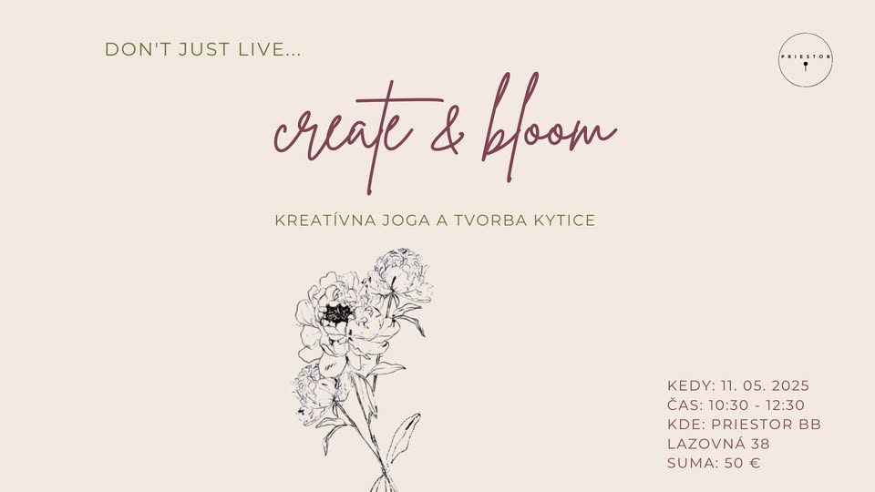 CREATE & BLOOM - kreatívna joga a tvorba kytice