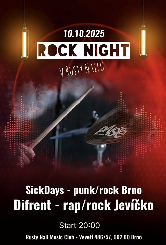 DIFRENT a SICKDAYS - Rock Night v Rusty Nailu
