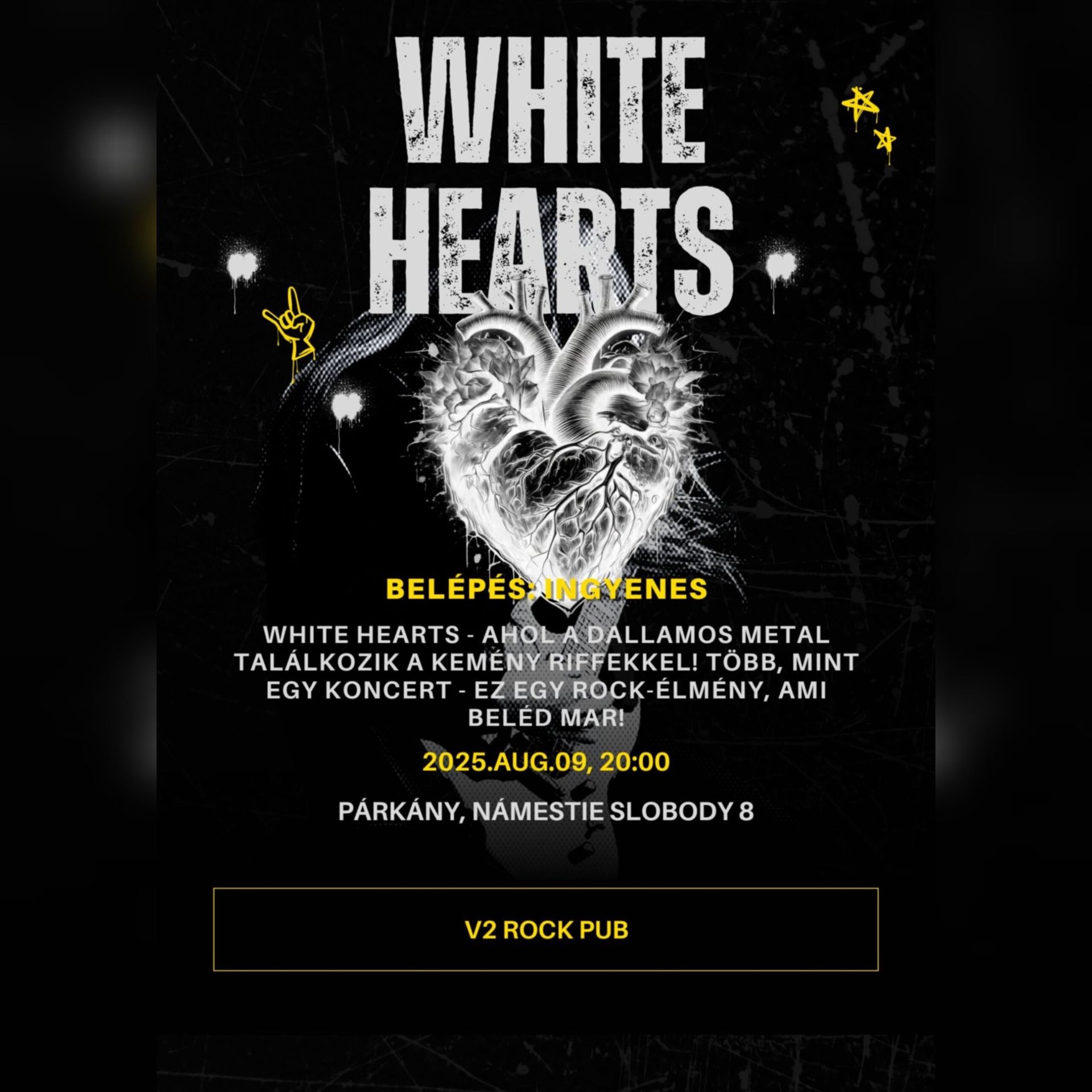 🔥❤️White Hearts a V2 Rock Pub-ban
