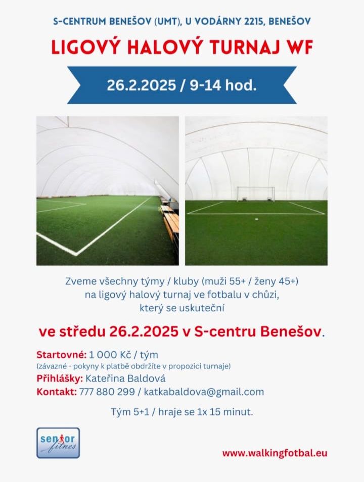 Halový turnaj Benešov-fotbal v chůzi