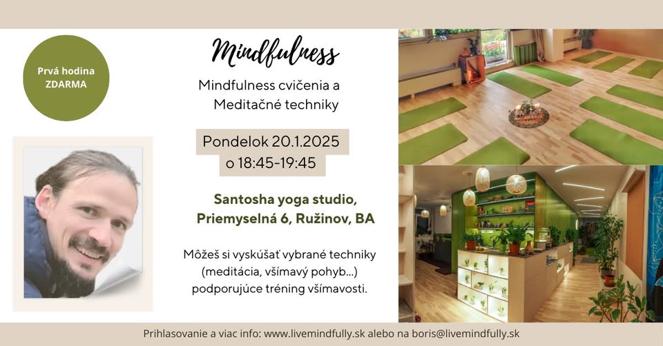 Mindfulness cvičenia a meditačné techniky (z kurzu MBSR)