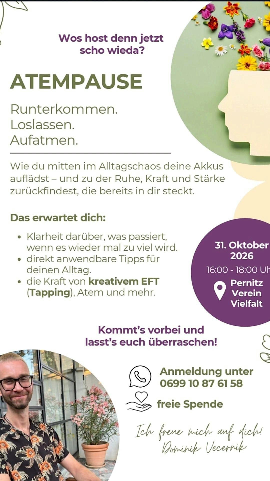 ATEMPAUSE – Runterkommen. Loslassen. Aufatmen