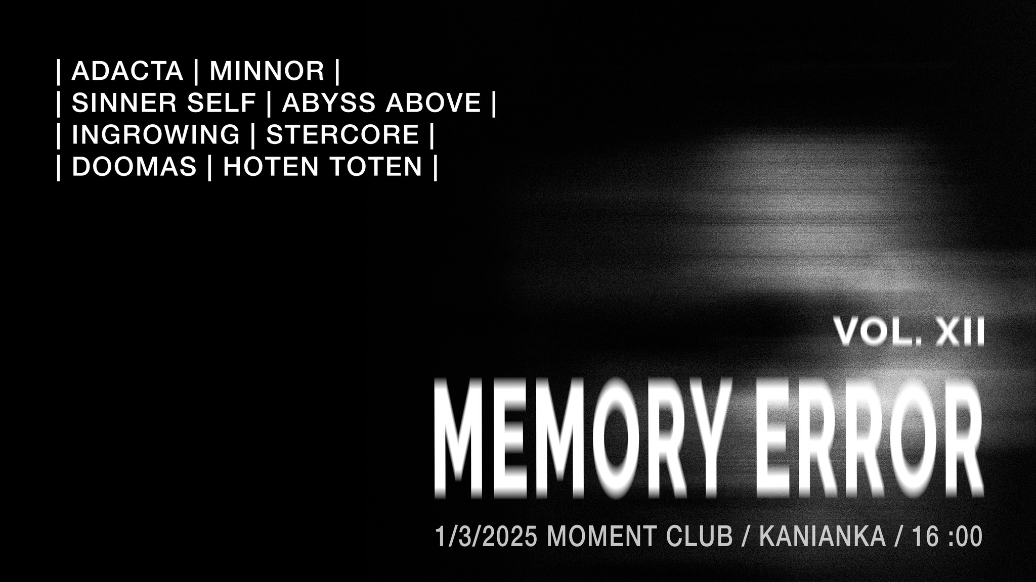 MEMORY ERROR vol. XII