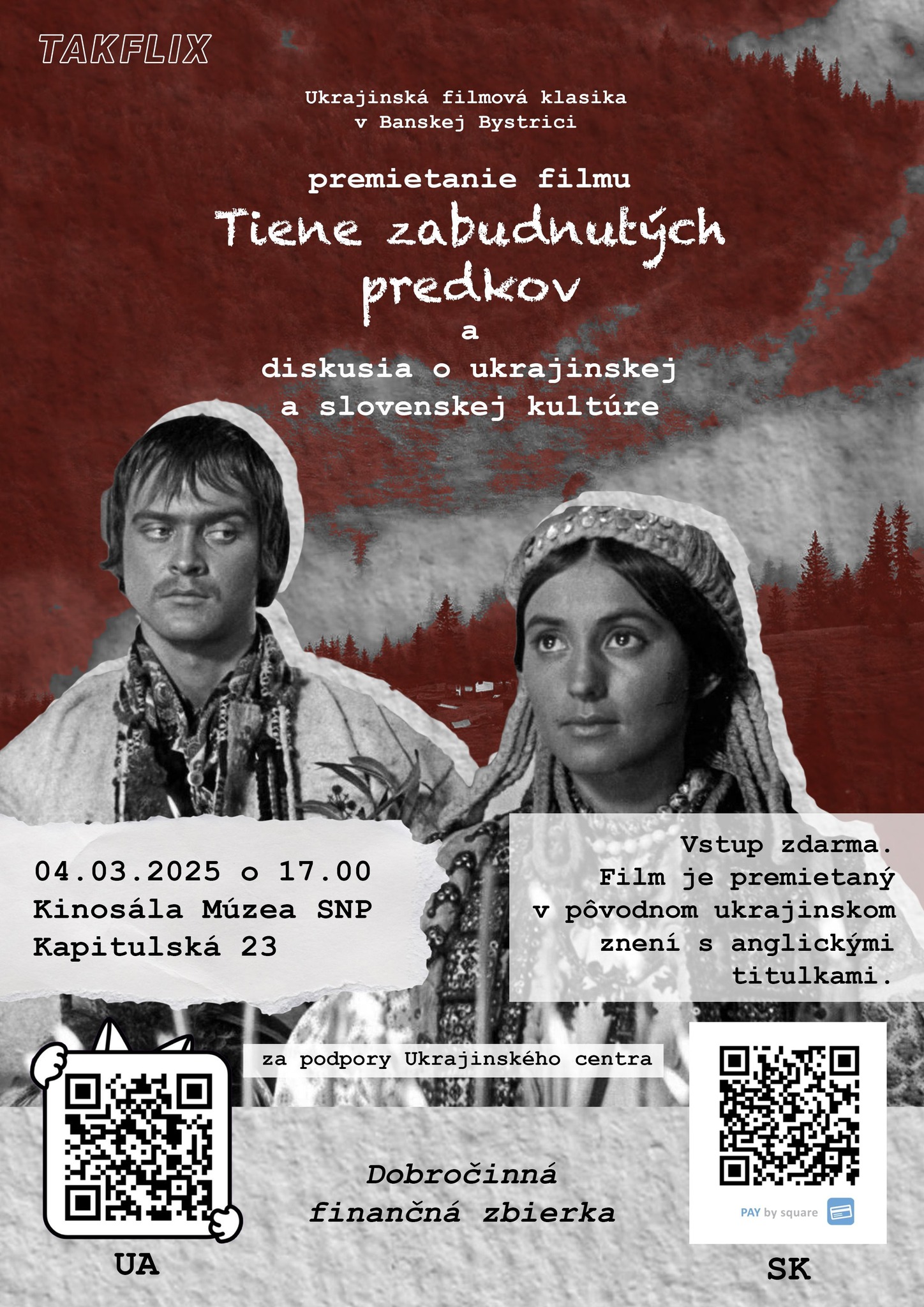 Premietanie filmu Tiene zabutých predkov a diskusia o ukrajinskej a slovenskej kultúre