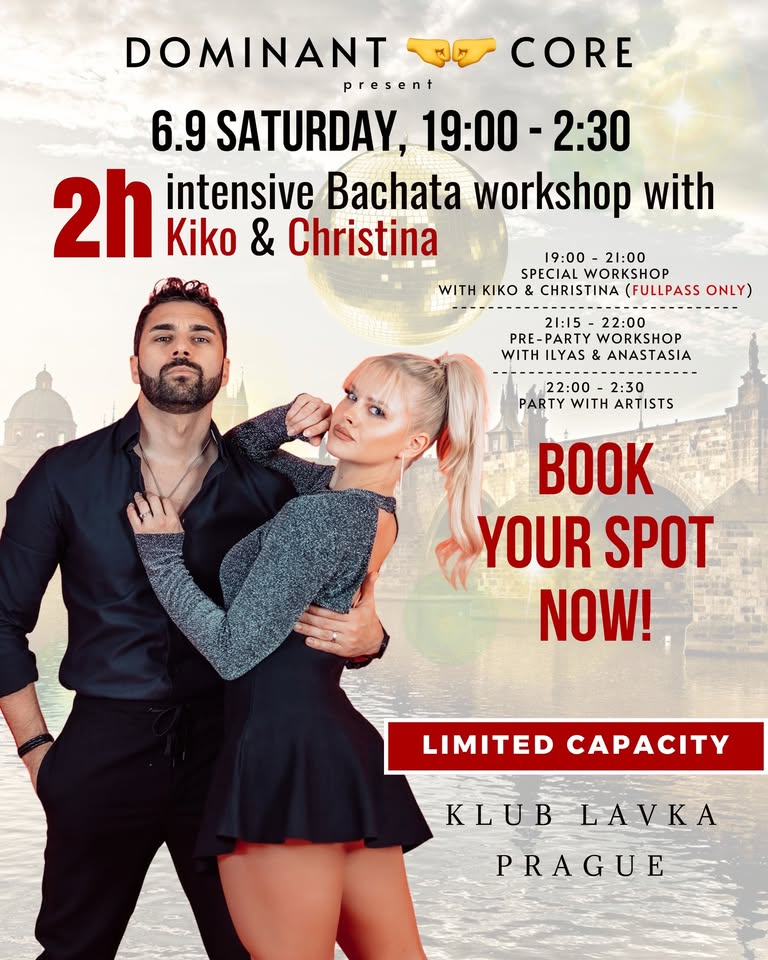 2h Intensive Sensual Bachata Workshop & Party in Prague with Kiko & Christina