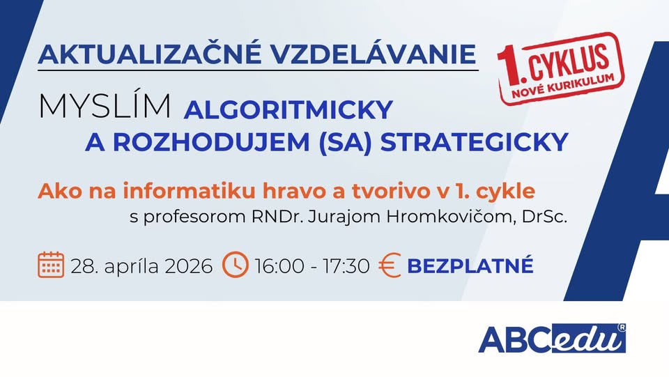 Bezplatné online aktualizačné vzdelávanie: Informatika v 1. cykle