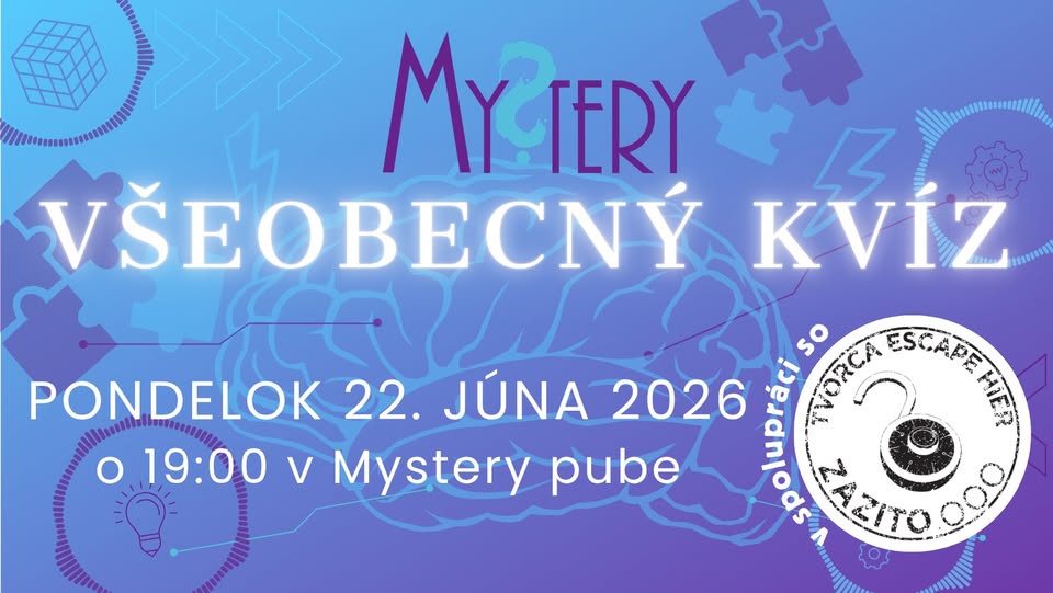 Júnový Mystery všeobecný kvíz so Zažito