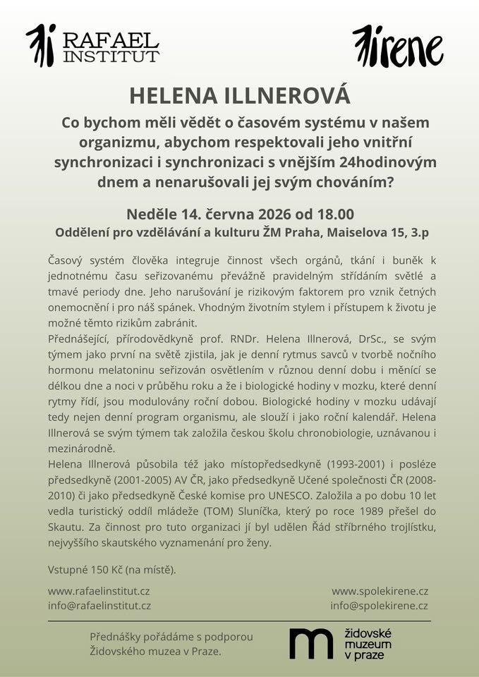 prof. Helena Illnerová - Co bychom měli vědět o časovém systému v našem organizmu...