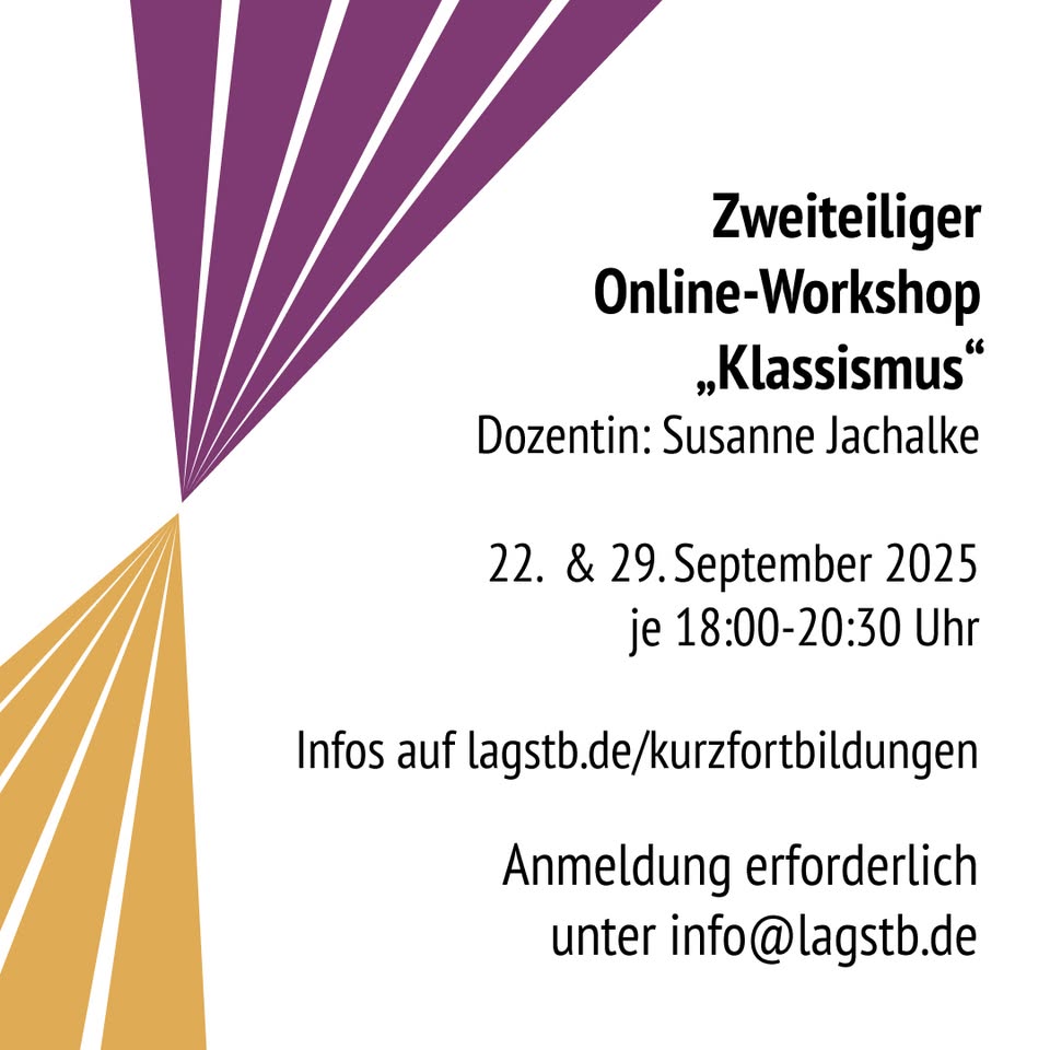Kurzfortbildung Teil 2 "Klassismuskritisches Handeln in Pädagogik und kulturpädagog. Projektarbeit"