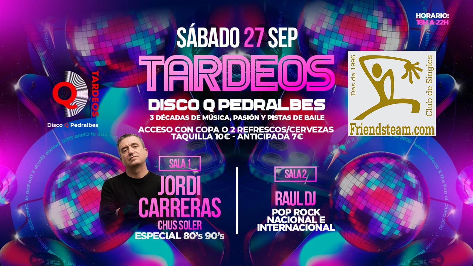 SETEMBRE TARDEOS Dissabte. Dissabte 27 Setembre 2025. Club Friendsteam.com