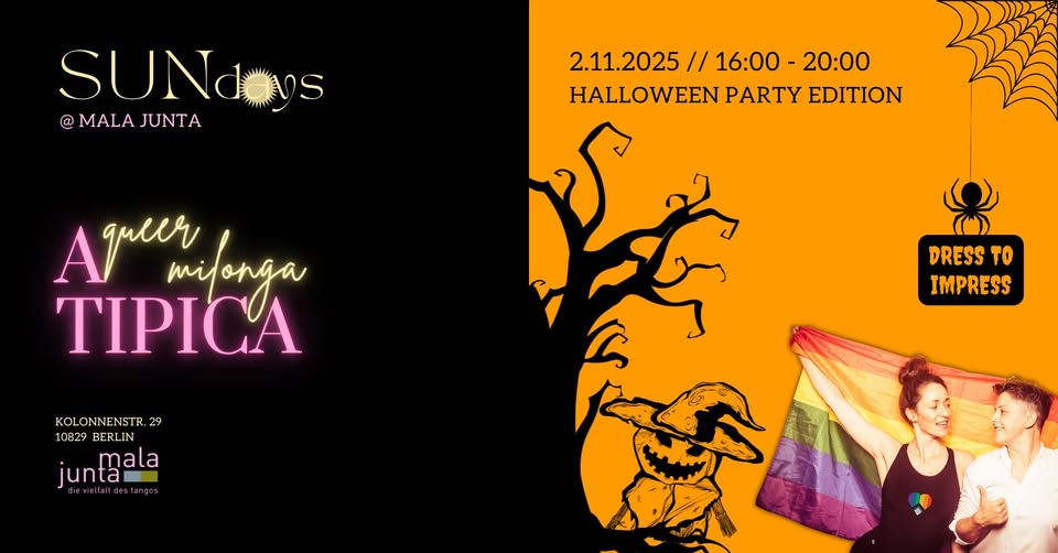 SUNDays @MalaJunta: Atipica Queer Milonga 🎃HALLOWEEN edition🎃