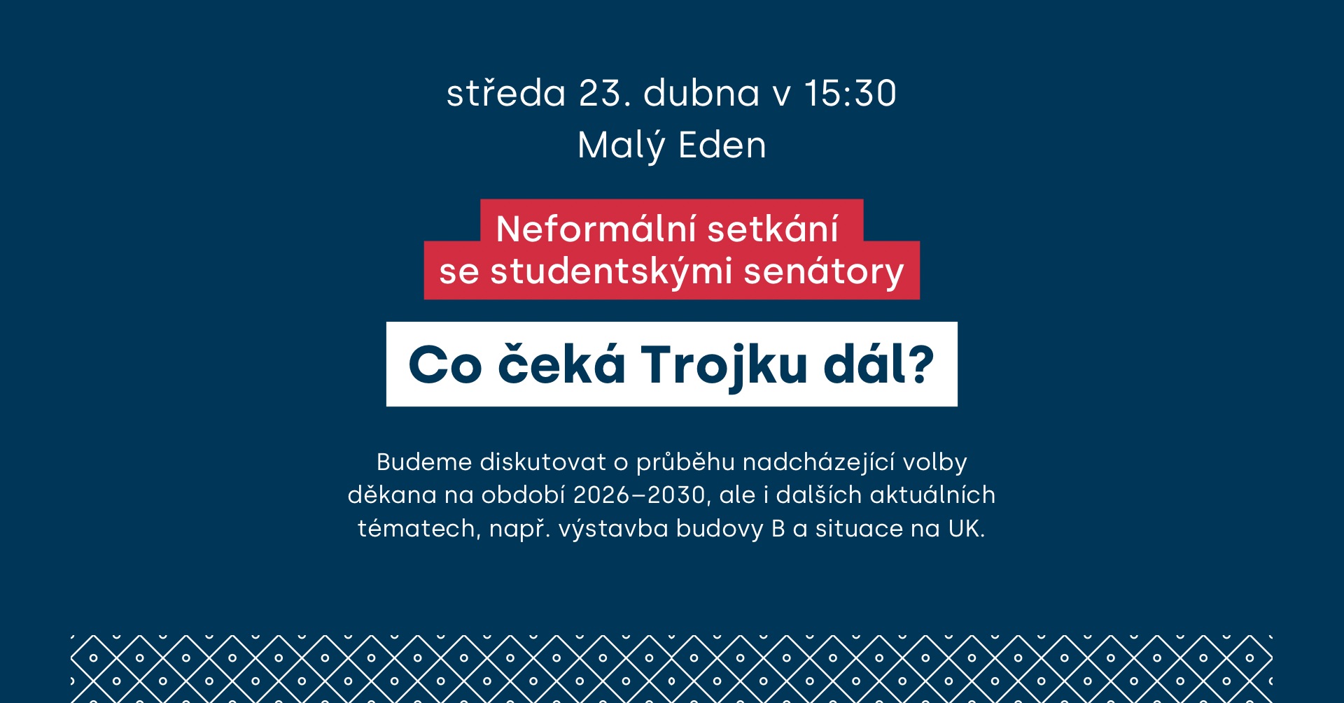 Co čeká Trojku dál? - neformální setkání se studentskými senátory