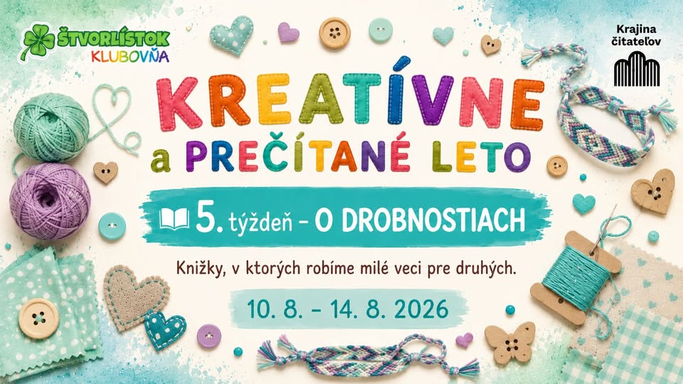 🧵 Kreatívne a prečítané leto 5.týždeň
