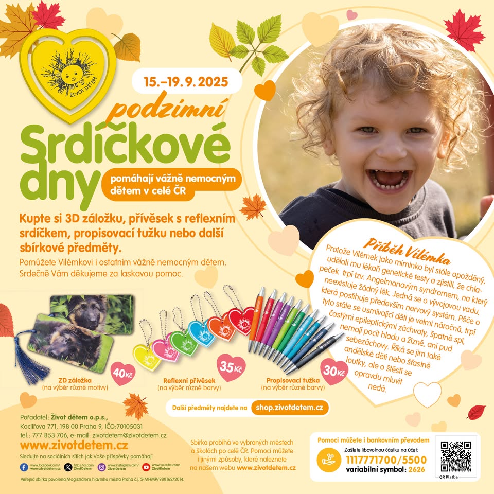 Tradiční celorepubliková sbírka podzimní Srdíčkové dny