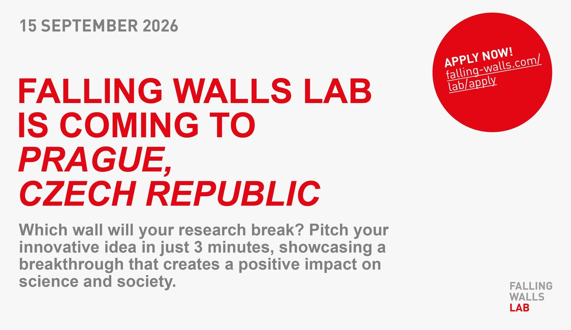 FALLING WALLS LAB PRAGUE, CZECH REPUBLIC 2026