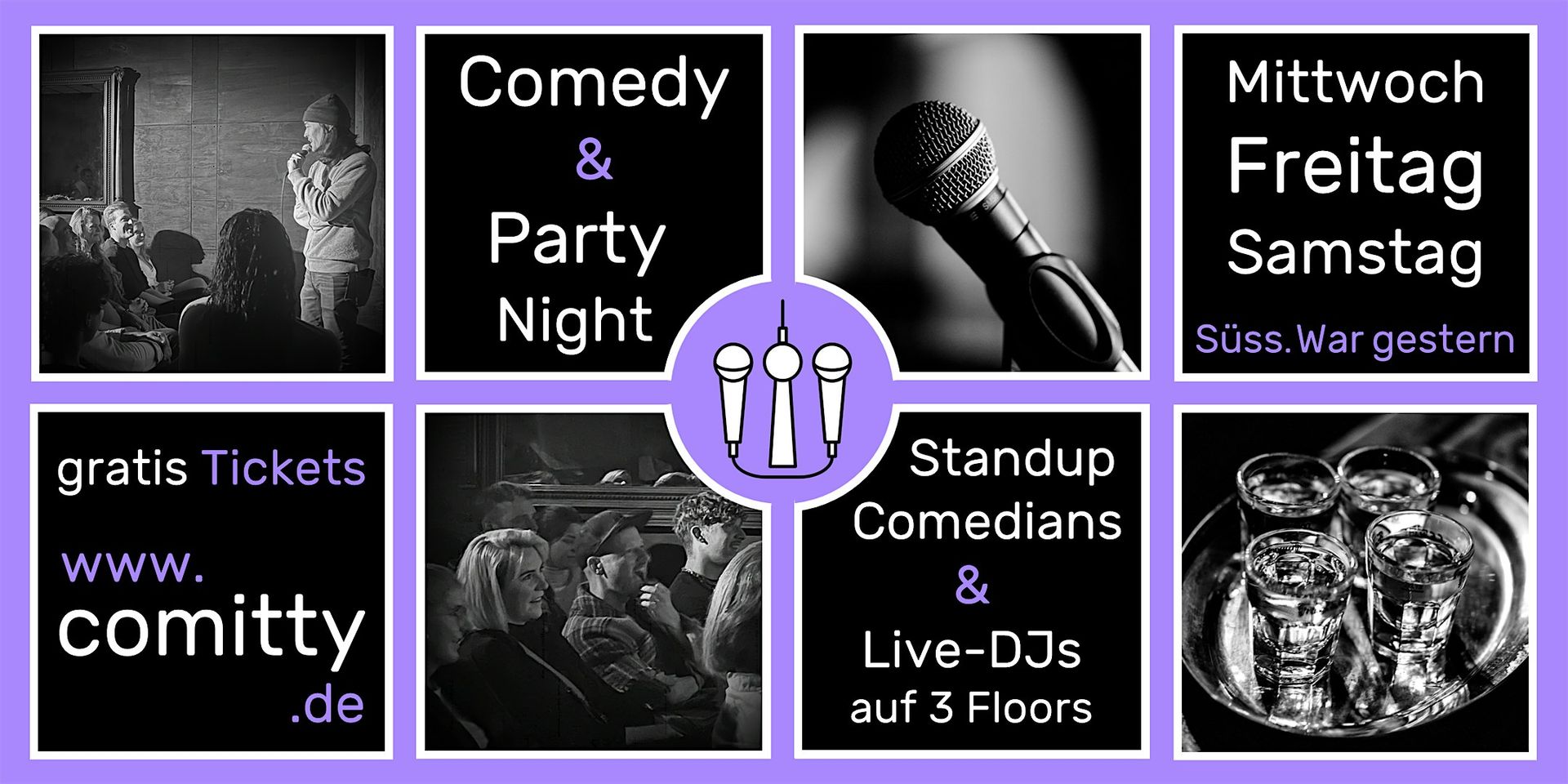 ⭐ Comedy und Party Night ⭐ Profi Comedians und Newcomer ⭐ Gratis Open Mic