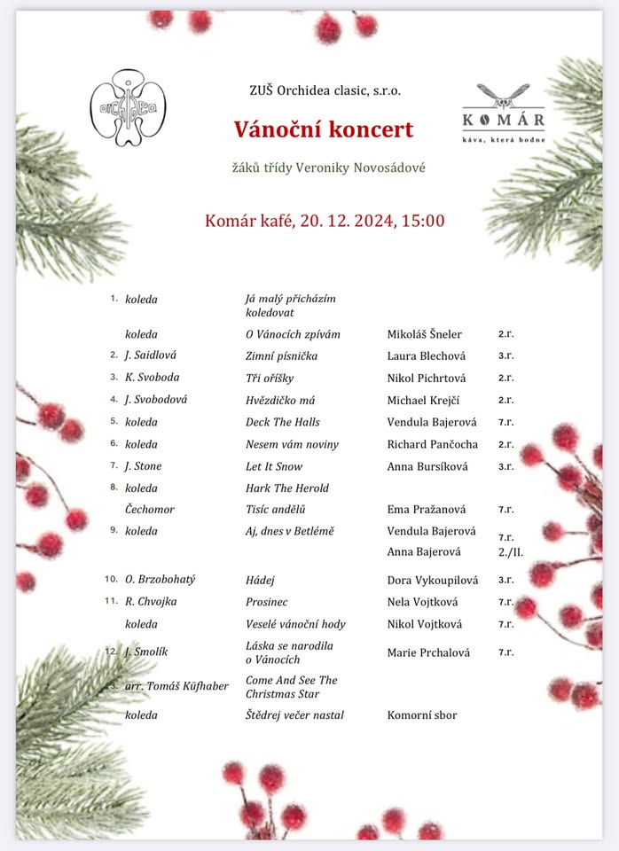 Vánoční koncert se ZUŠ Orchidea Clasic