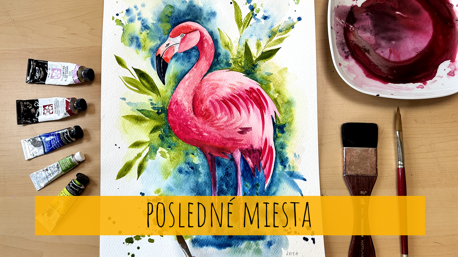 Miniworkshop Akvarel - Ružový plameniak (8+) (POSLEDNÉ MIESTA)