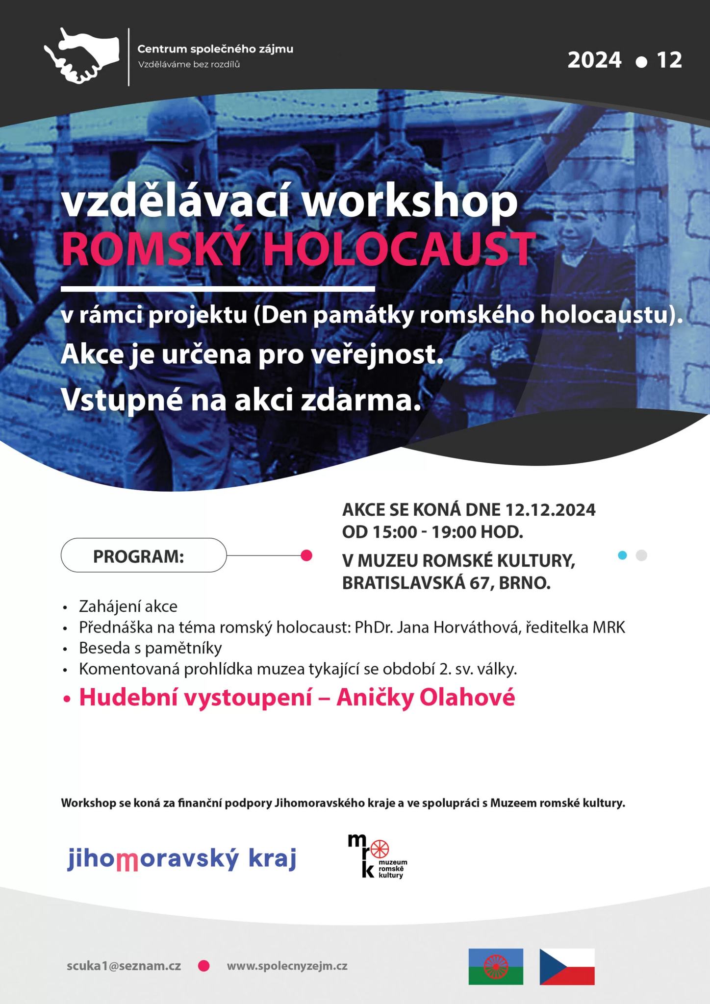 Vzdělávací workshop na téma Romský holocaust s hudebním vystoupením.