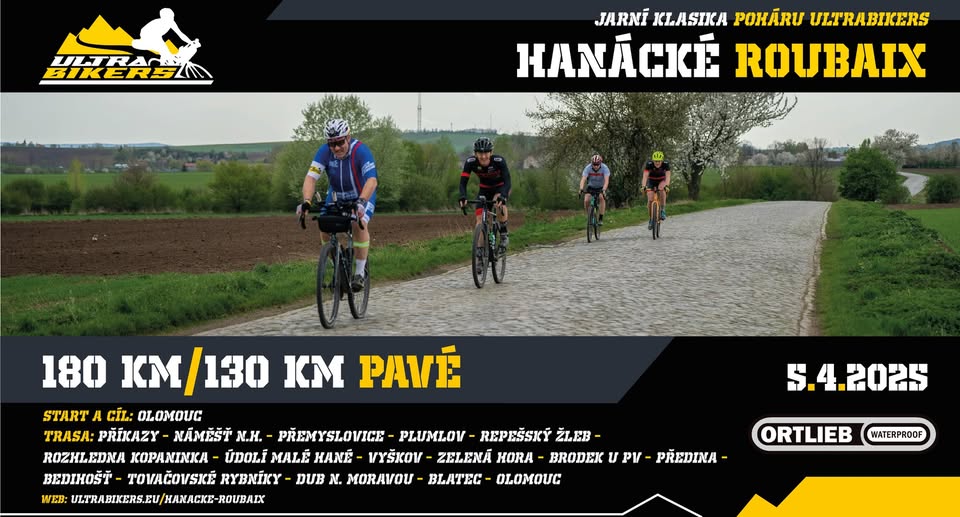 HANÁCKÉ ROUBAIX - 180km Jarní Klasika Poháru UB pro gravely