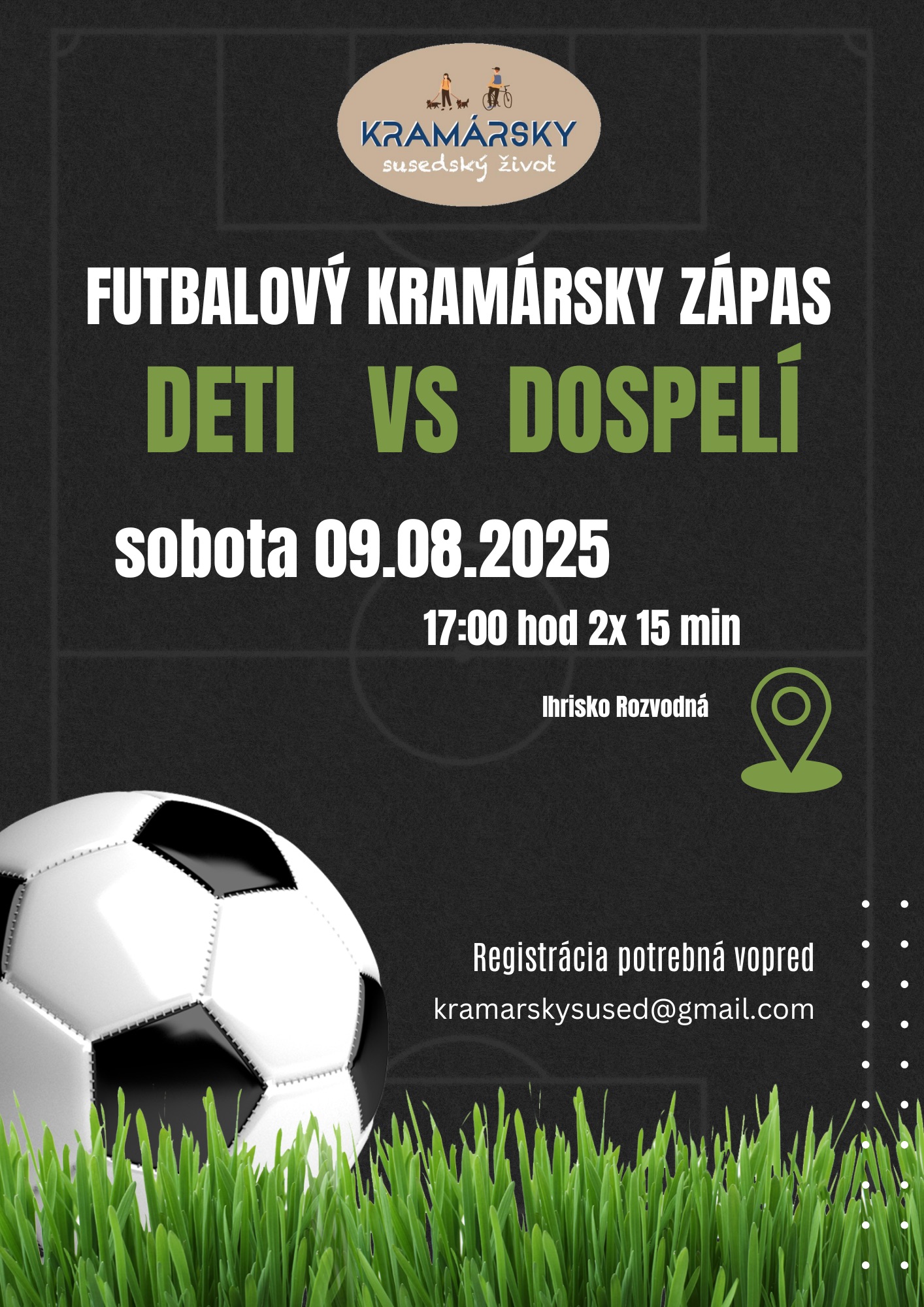 Futbalový zápas Deti vs. Dospelí