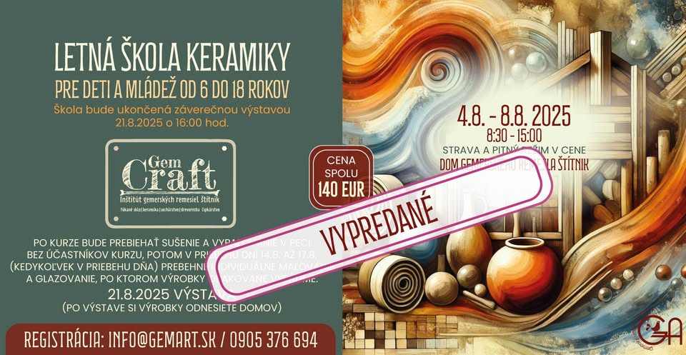 Letná škola keramiky pre deti a mládež, Štítnik