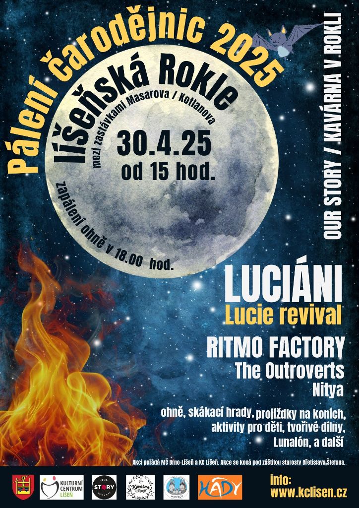 Brno - Líšeń  - Luciáni u Pálení čarodějnic od 20:30