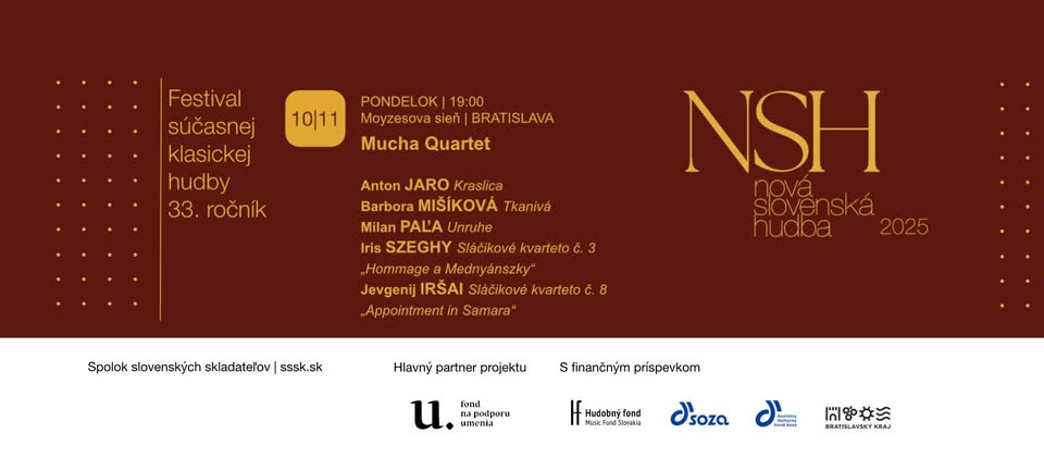 Päť pohľadov na sláčikové kvarteto          (koncert v rámci festivalu Nová slovenská hudba)