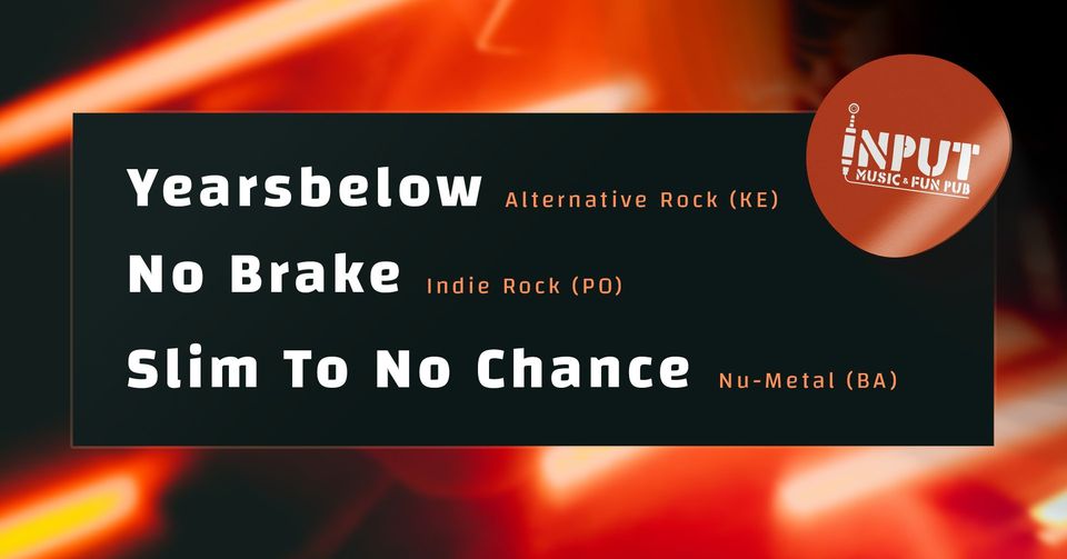 Live @ Input (KE): Yearsbelow / Slim To No Chance /  No Brake
