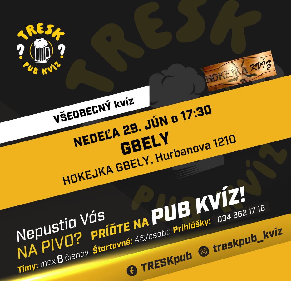 Gbely - kvíz v Hokejke (ZMENA ZAČIATKU)