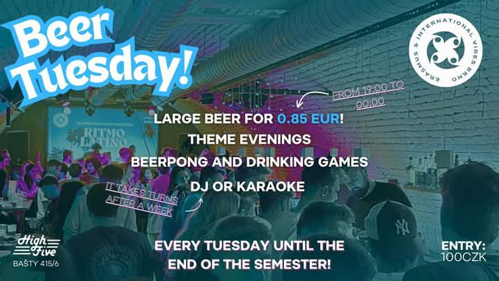 🍻 BeerTuesday - 🎤 Karaoke night - 📍 HighFive bar - 💥 Beer for 0,85 eur