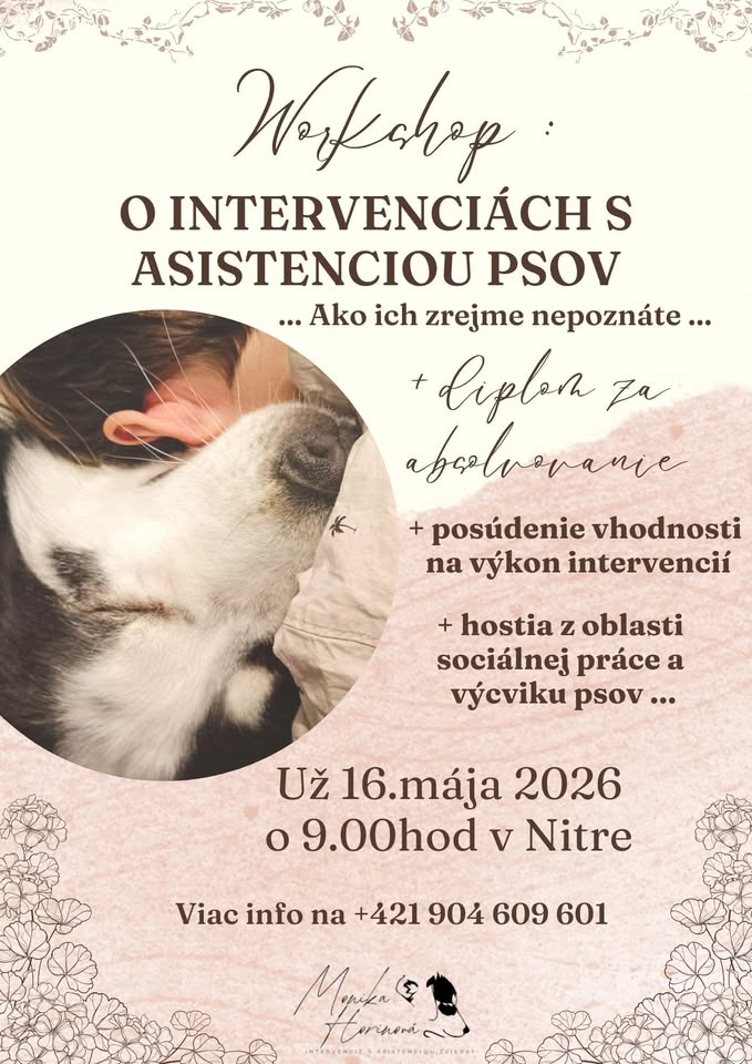 Workshop - Intervencie s asistenciou zvierat, ako ich nepoznáte