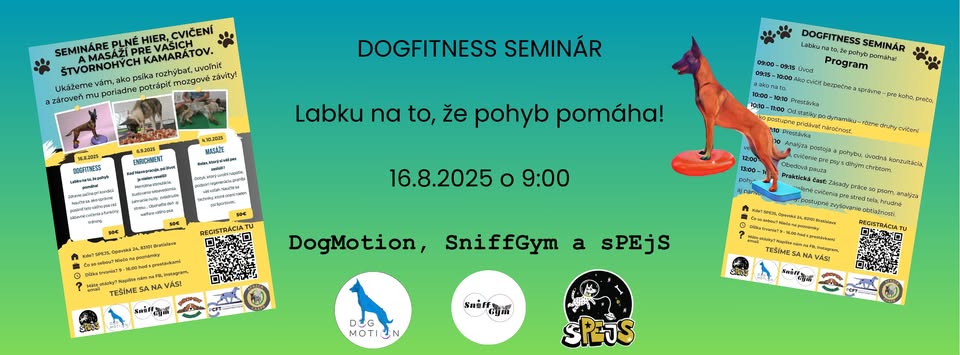 Dogfitness seminár - Labku na to, že pohyb pomáha!
