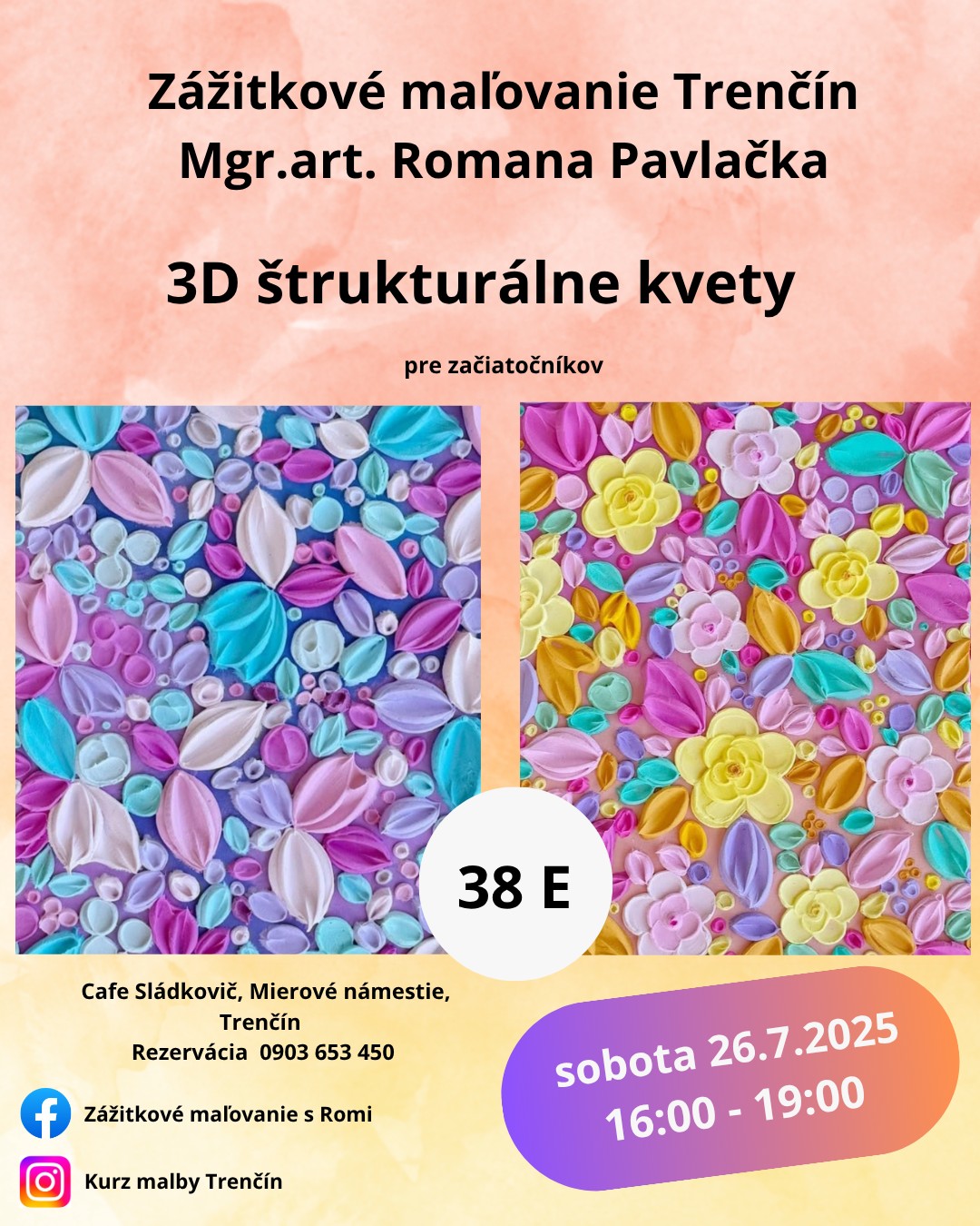 Zážitkové maľovanie 3D Kvety