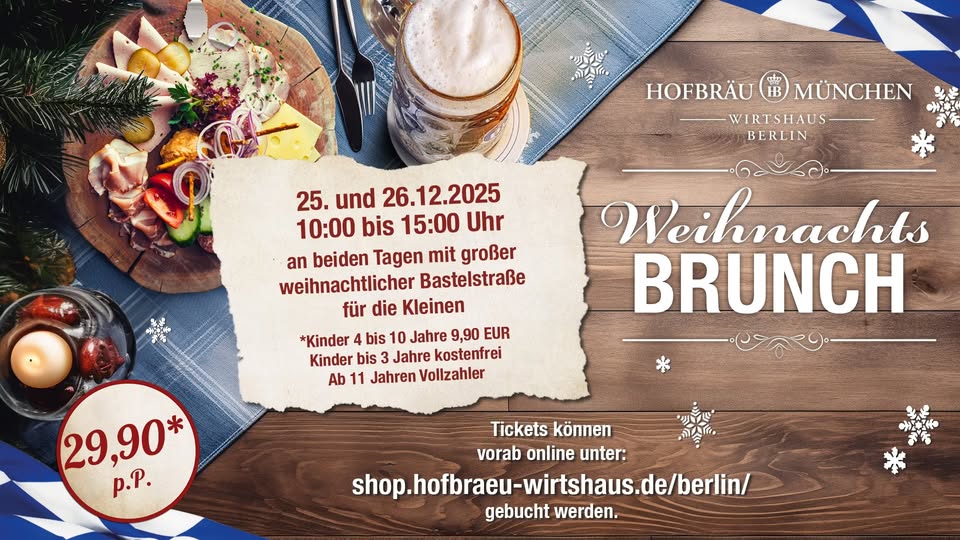 Weihnachtsbrunch im Hofbräu Berlin