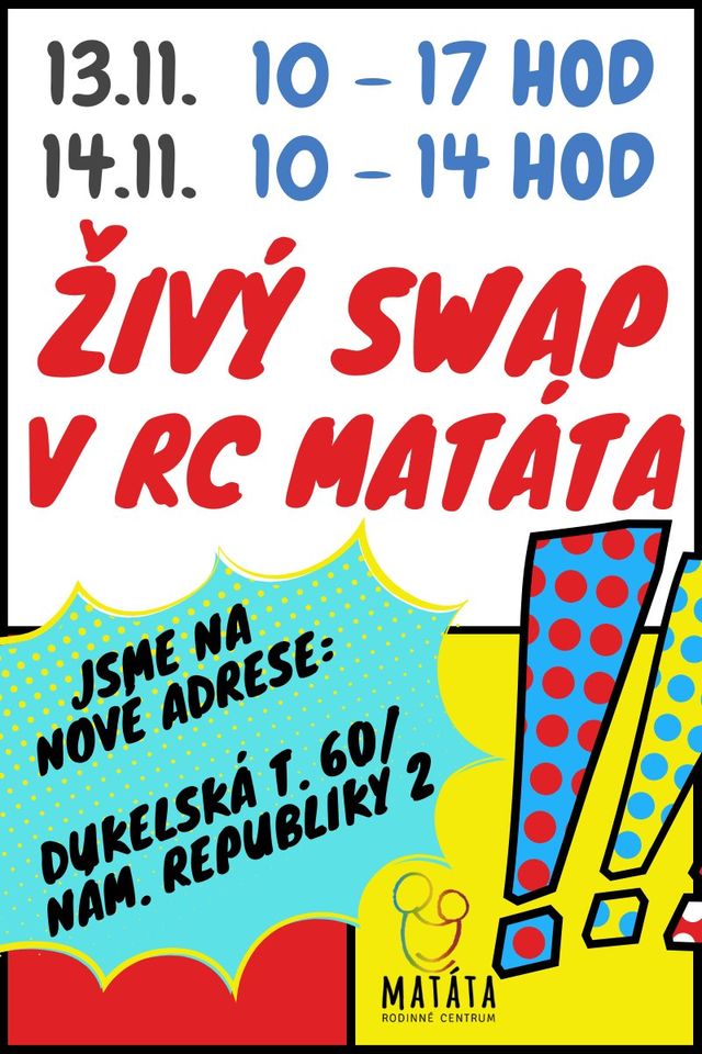Listopadový ŽIVÝ SWAP v RC Matáta Husovice