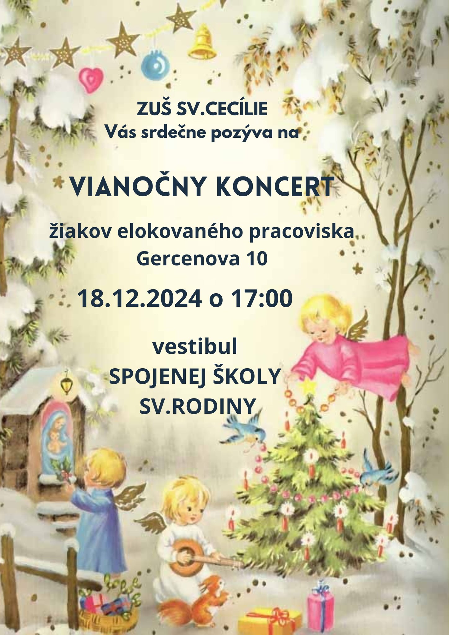 VIANOČNÝ KONCERT žiakov elokovaného pracoviska Gercenova 10