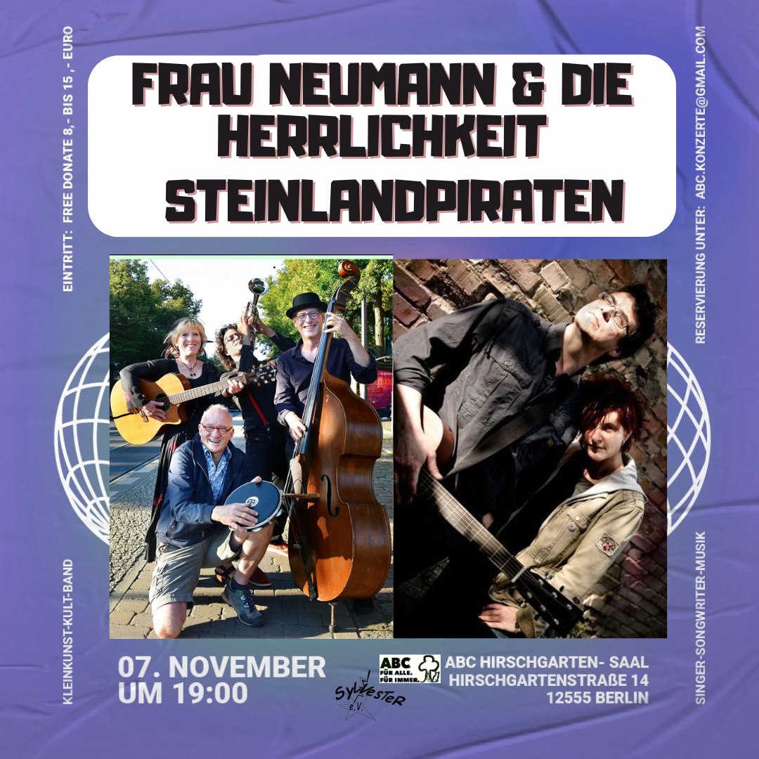 Frau Neumann & Herrlichkeit + STEINLANDPIRATEN @ ABC – Klängematte
