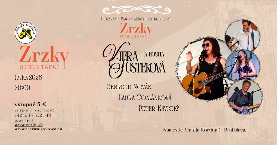 koncert Viera Šusteková - Zrzky Wine & Tapas