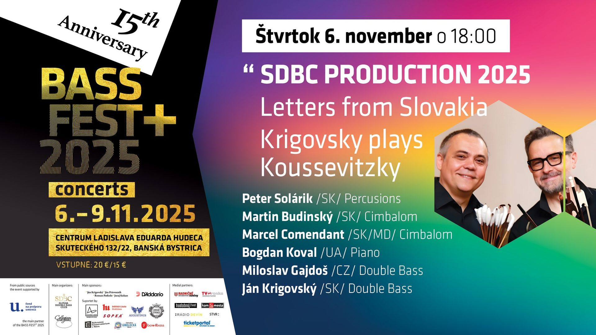 Koncert - "Letters from Slovakia - Krigovsky plays Koussevitzky"