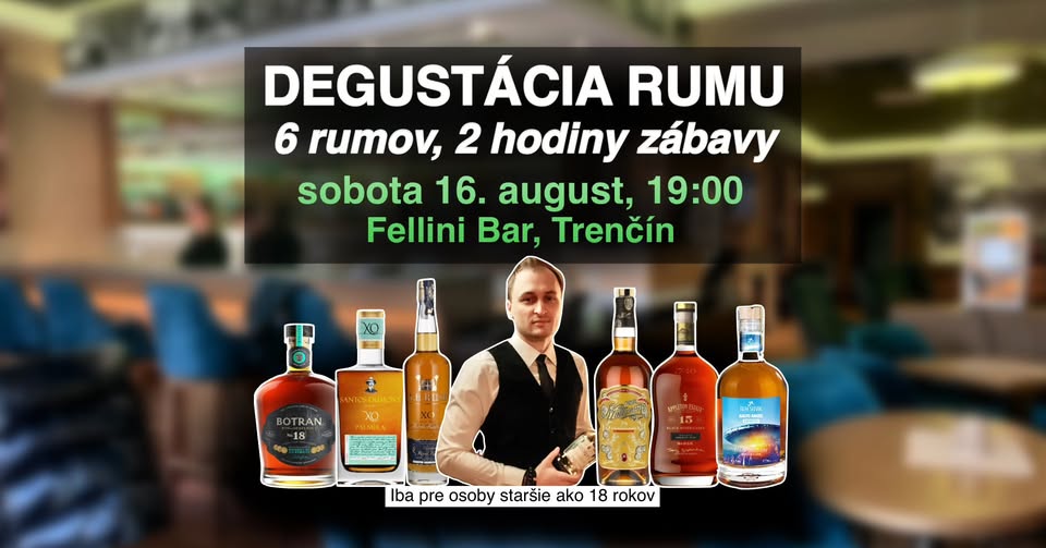 Zážitková degustácia rumov Trenčín - z Brazílie až na Panenské Ostrovy