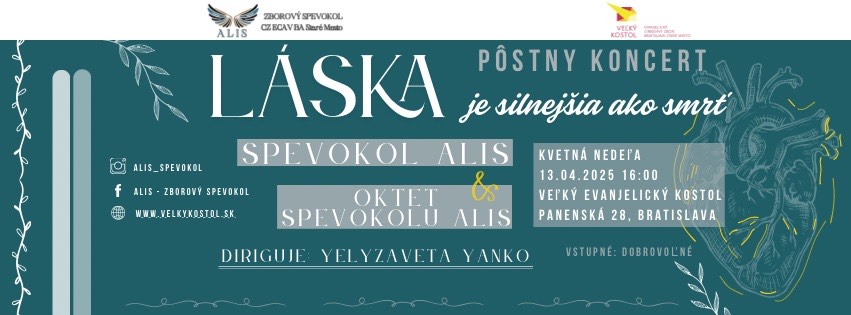 LÁSKA JE SILNEJŠIA AKO SMRŤ - pôstny koncert Spevokolu ALIS