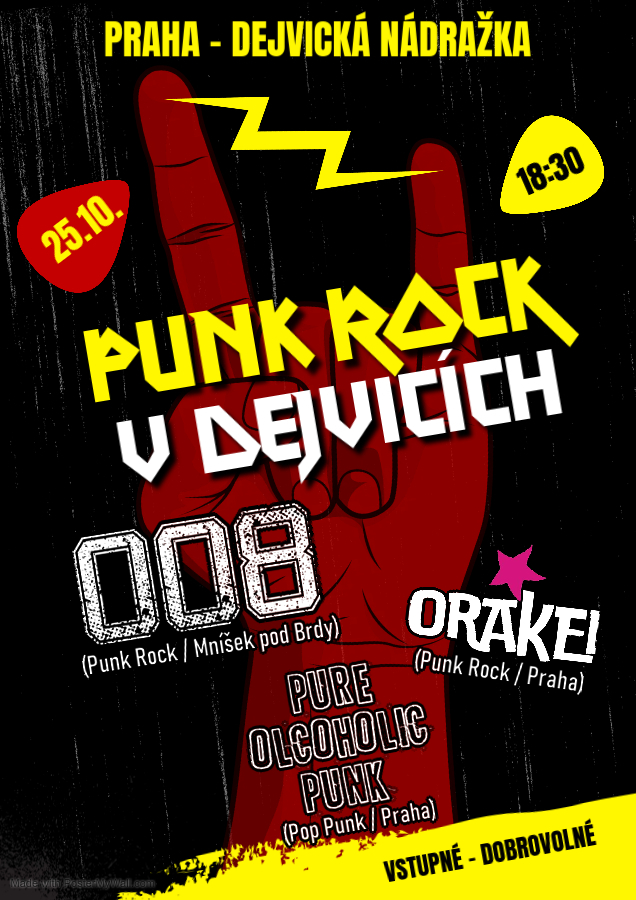 Punk Rock v Dejvicích - 008 + Pure Olcoholic Punk + Orakei / Praha - Dejvická nádražka / 25.10.2025