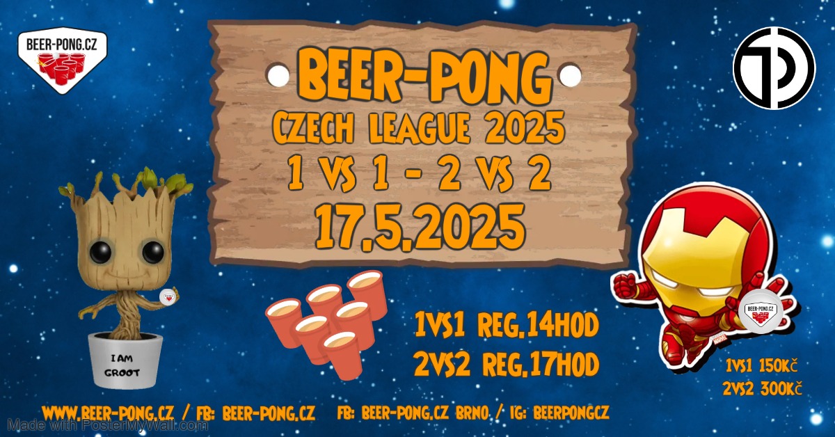 Beer-Pong Czech League 2025-Brno 1vs1 2vs2