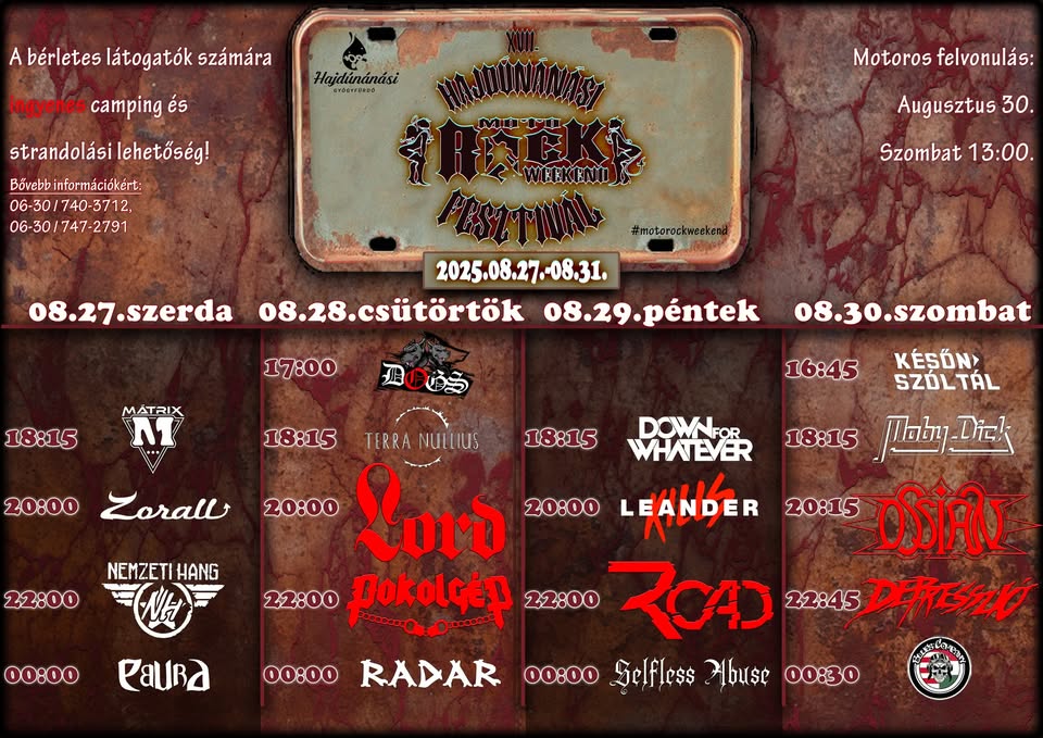 XVII. Hajdúnánási Moto-Rock Weekend Fesztivál