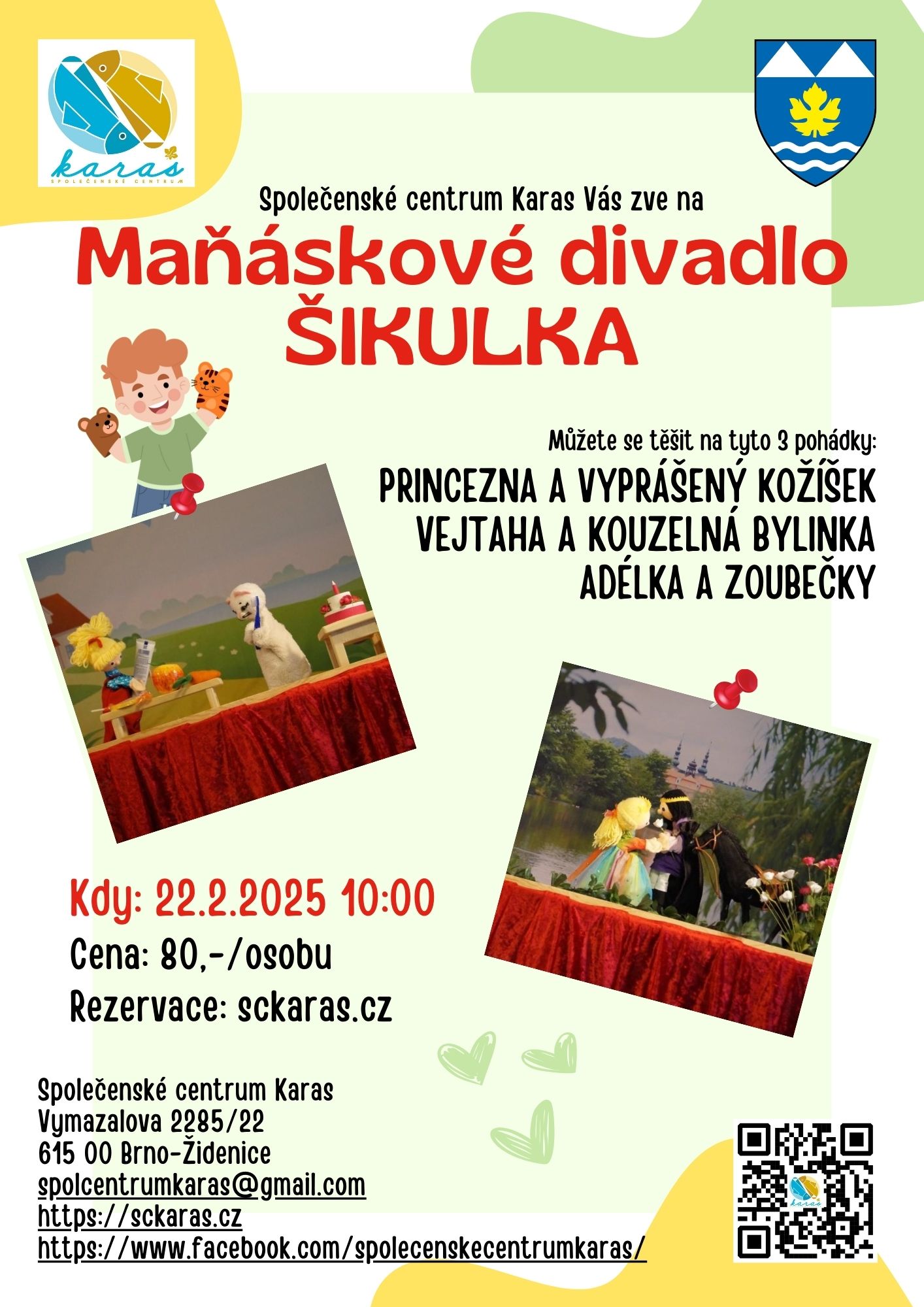 Maňáskové divadlo Šikulka – 3 pohádky