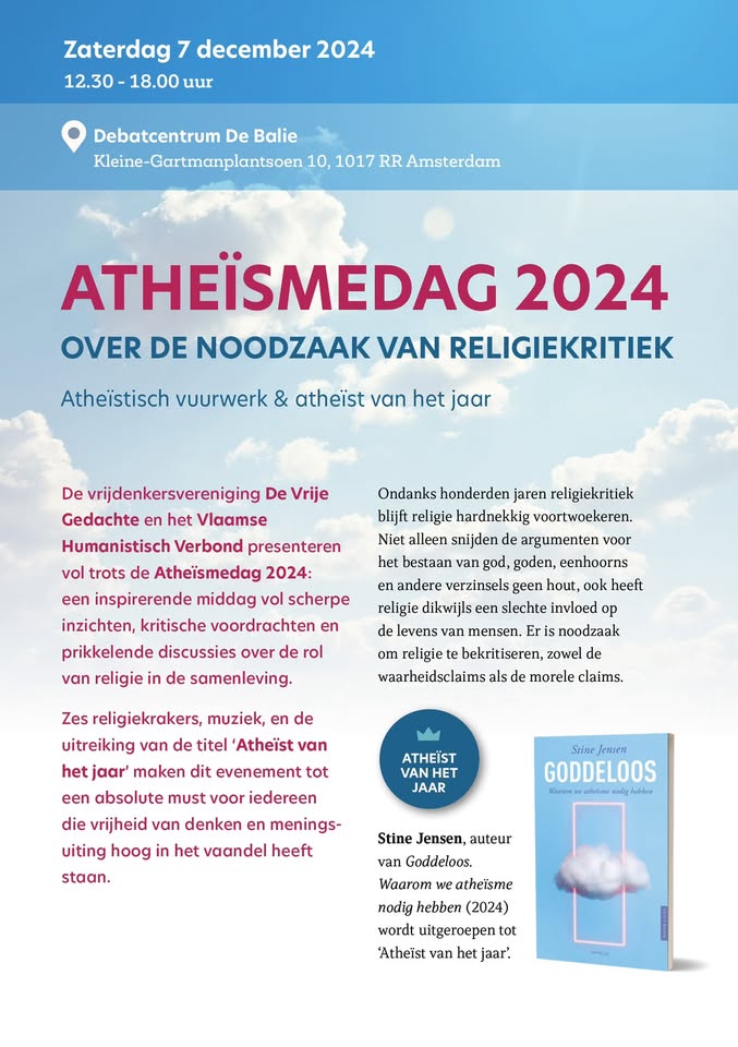 Atheïsmedag 2024. Over de noodzaak van religiekritiek