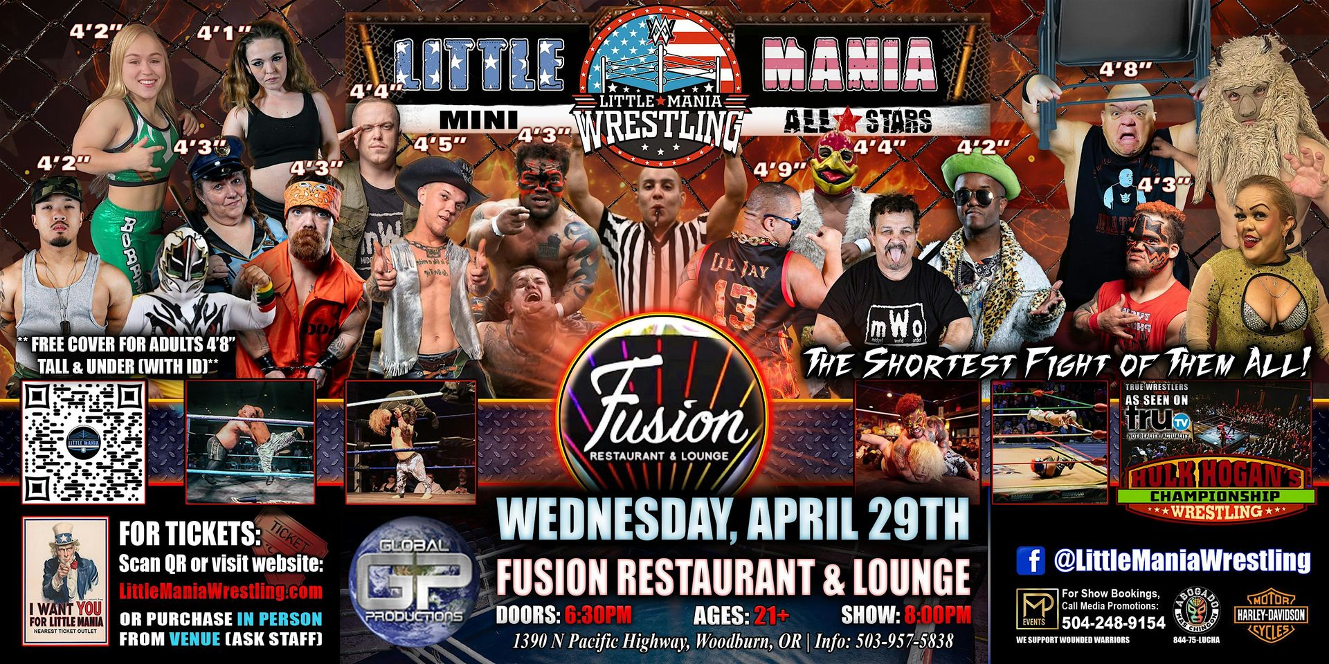 Woodburn, OR - Little Mania Mini Wrestling @ Fusion Restaurant & Lounge