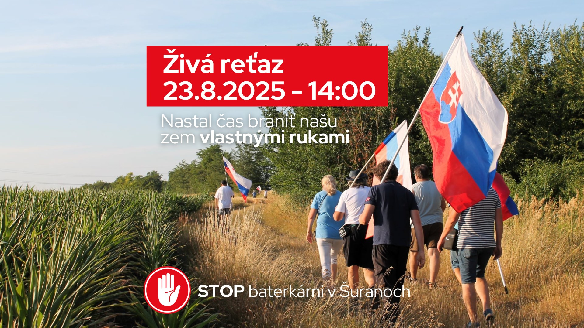 Živá reťaz proti baterkárni v Šuranoch